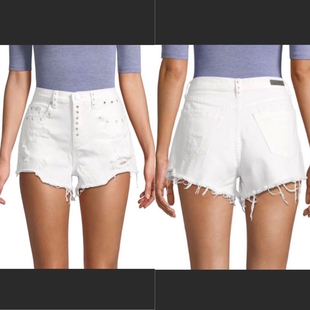Blank NYC The Barrow Cutoff White Denim Shorts